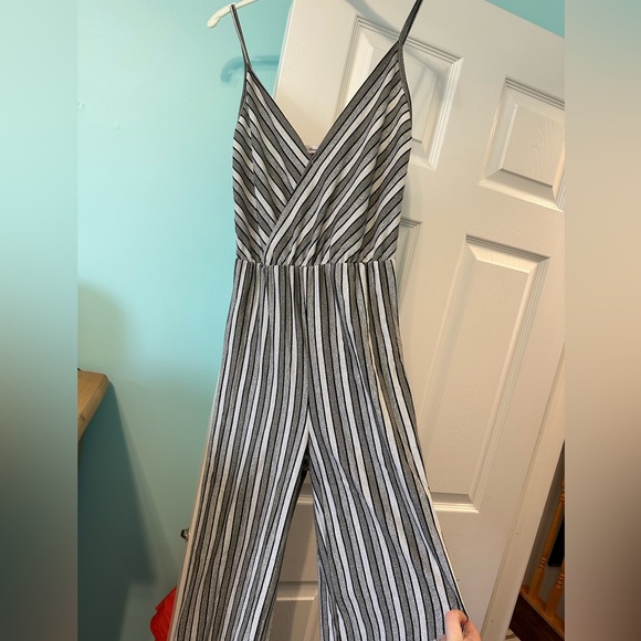 Silver glittery stripe jumpsuit - Picture 1 of 2